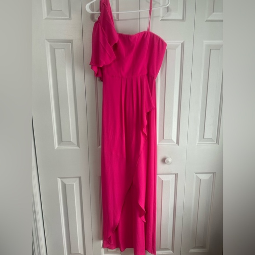 BCBG Elegant Hot Pink One-Shoulder Dress size 2